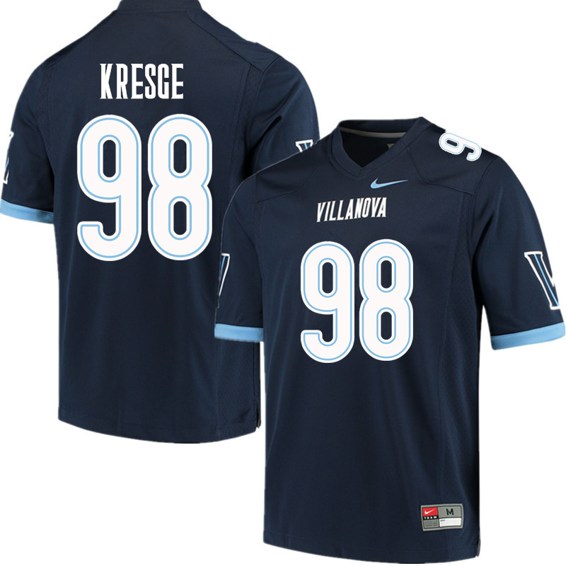 Men #98 Drew Kresge Villanova Wildcats College Football Jerseys Sale-Navy